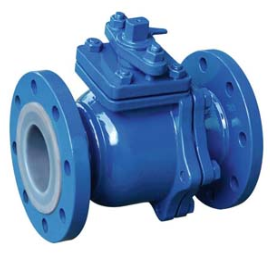 Flange lined fluorine ball valve